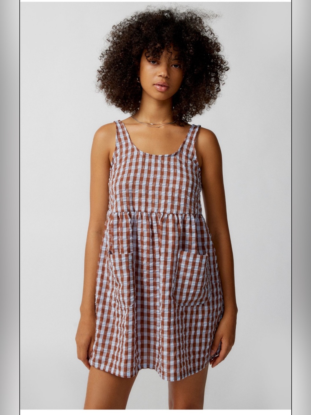 UO Melly gingham mini dress